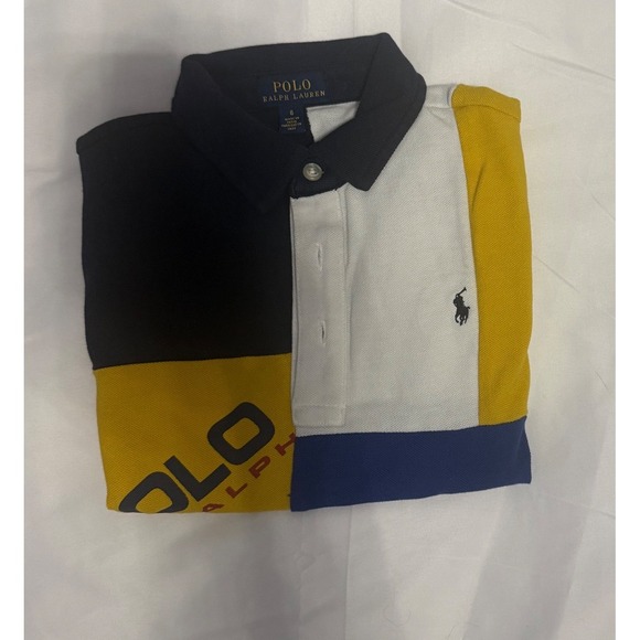 Kids Polo Ralph Lauren Color Block Rugby Shirt Size 6 Short Sleeve - Picture 5 of 5